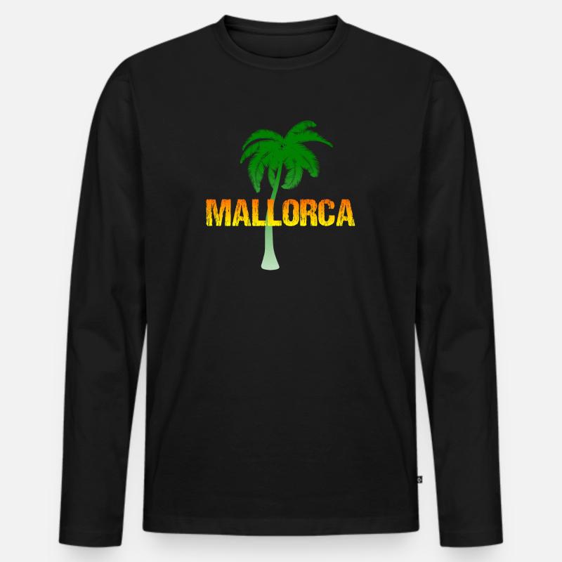 Mallorca - Männer Premium Bio Langarmshirt - Schwarz