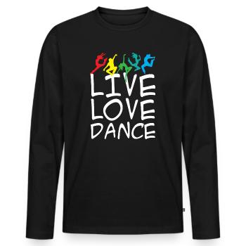 Live Love Dance - Men's Premium Organic Long Sleeve Shirt - black - Front - Nico (187cm)