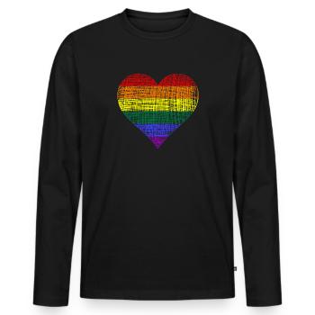 LGBTQ Herz Lgbtq CSD - Männer Premium Bio Langarmshirt - Schwarz - Vorne - Nico (187cm)