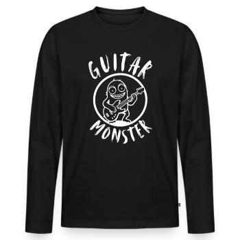 Guitar Monster | Guitar, funny pictures - Men's Premium Organic Long Sleeve Shirt - black - Front - Nico (187cm)