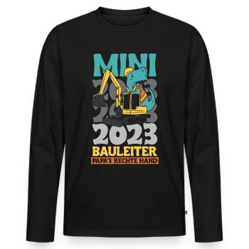 Bauleiter 2023 - Männer Premium Bio Langarmshirt - Schwarz - Vorne - Nico (187cm)
