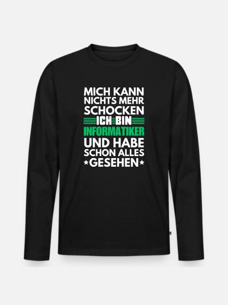 Unshockable computer scientist - Men's Premium Organic Long Sleeve Shirt - black
