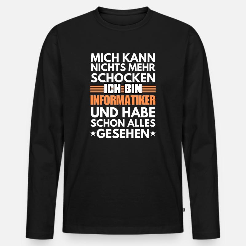Non-shockable computer scientist - Men's Premium Organic Long Sleeve Shirt - black