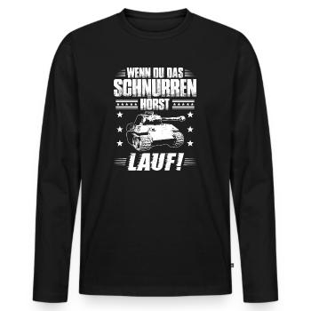 Panzer Panzerfahrer Panther V Tank Militär Tiger - Männer Premium Bio Langarmshirt - Schwarz - Vorne - Nico (187cm)