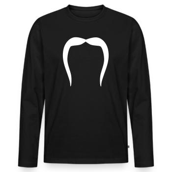 Bart - Männer Premium Bio Langarmshirt - Schwarz - Vorne - Nico (187cm)