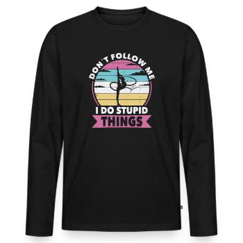 Don t follow me gymnastic - Männer Premium Bio Langarmshirt - Schwarz - Vorne - Nico (187cm)
