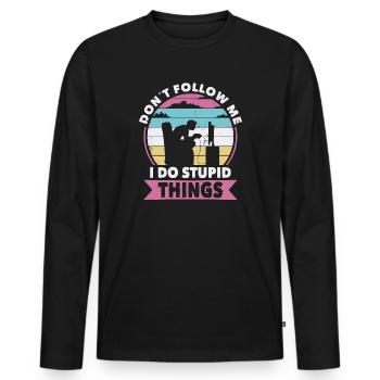 Nicht folgen Gamer - Männer Premium Bio Langarmshirt - Schwarz - Vorne - Nico (187cm)