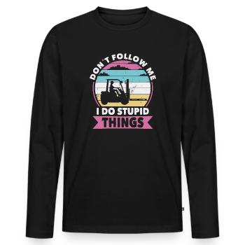 Do not follow Forklifts - Men's Premium Organic Long Sleeve Shirt - black - Front - Nico (187cm)