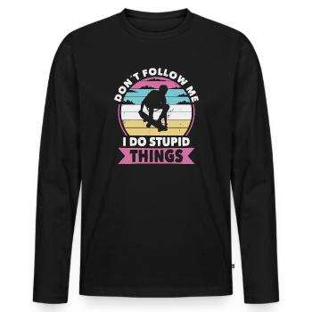 Don't follow skaters skateboarding - Men's Premium Organic Long Sleeve Shirt - black - Front - Nico (187cm)