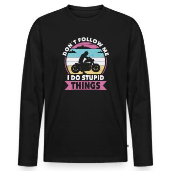 Do not follow biker a motorcycle - Men's Premium Organic Long Sleeve Shirt - black - Front - Nico (187cm)