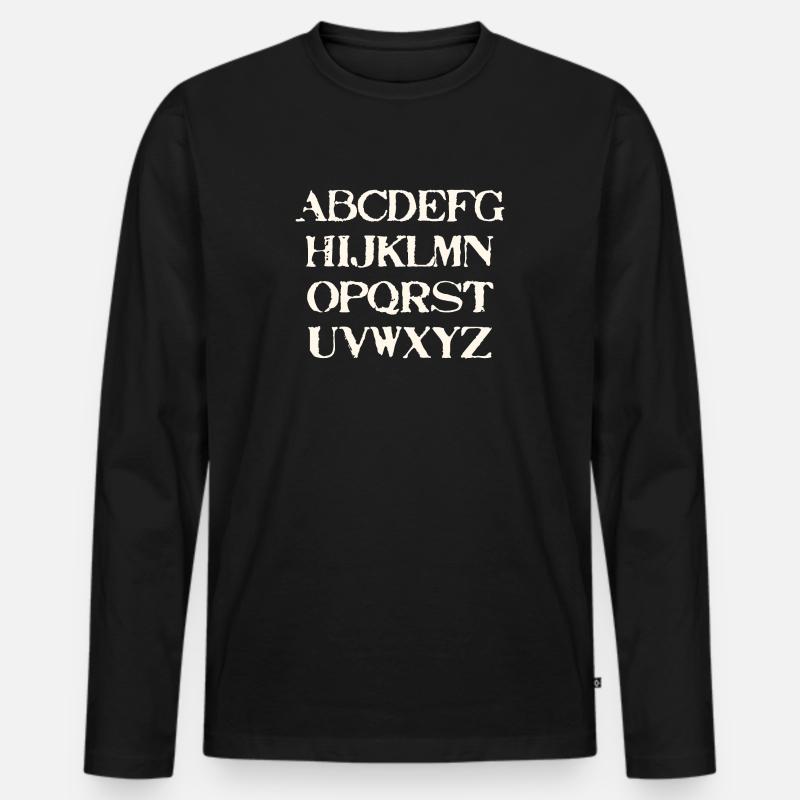 ABC Gift Idea Alphabet - Men's Premium Organic Long Sleeve Shirt - black