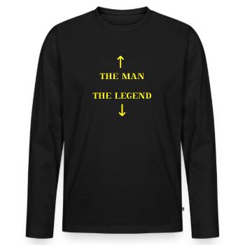 The Man The Legend lustige Geschenkidee für Männer - Männer Premium Bio Langarmshirt - Schwarz - Vorne - Nico (187cm)