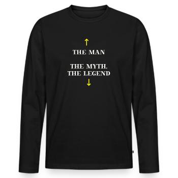 The Man, The Myth, The Legend lustige Geschenkidee - Männer Premium Bio Langarmshirt - Schwarz - Vorne - Nico (187cm)