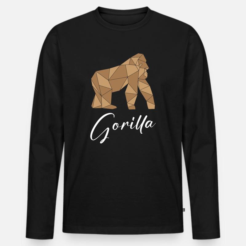 Gorilla - Männer Premium Bio Langarmshirt - Schwarz