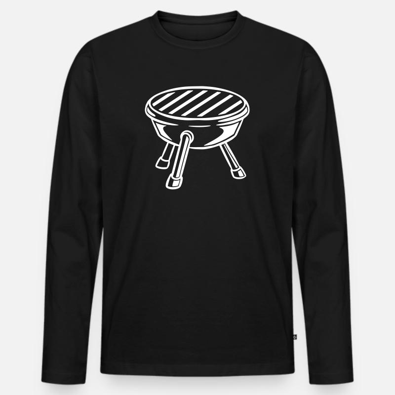 Grill - Männer Premium Bio Langarmshirt - Schwarz