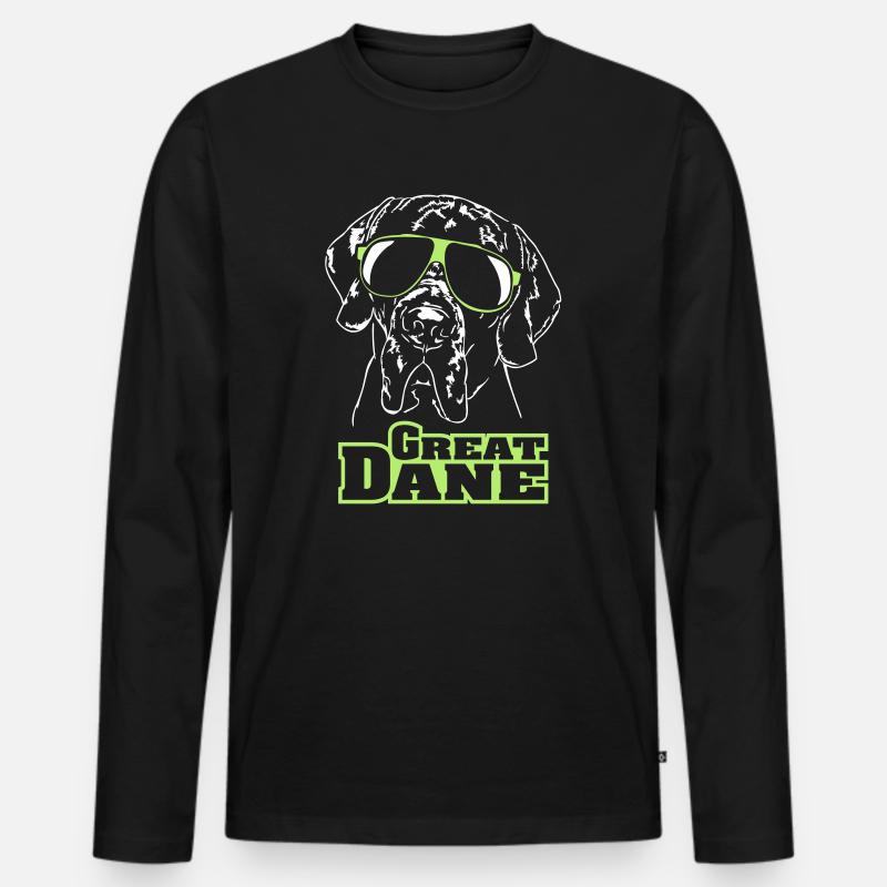 GREAT DANE cool - Männer Premium Bio Langarmshirt - Schwarz