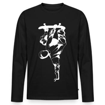 Skate Skateboard - Männer Premium Bio Langarmshirt - Schwarz - Vorne - Nico (187cm)