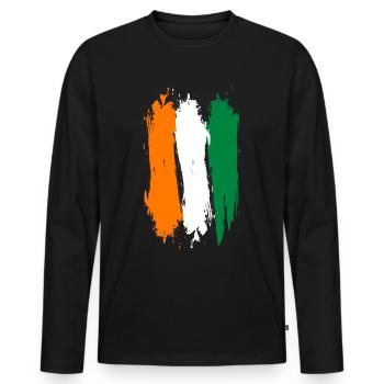 Côte d’Ivoire - T-shirt manches longues Premium bio Homme - noir - Devant - Nico (187cm)