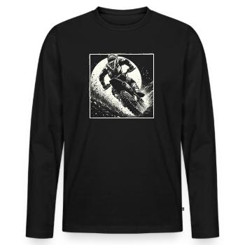 Manga Motocross Gift - Vintage Dirt Bike - Men's Premium Organic Long Sleeve Shirt - black - Front - Nico (187cm)