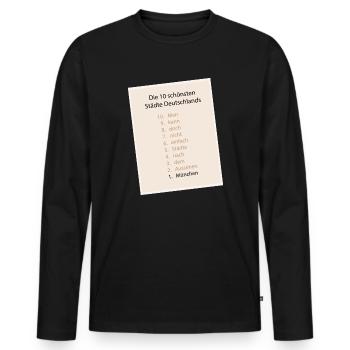 München ist einfach die Schönste! - Männer Premium Bio Langarmshirt - Schwarz - Vorne - Nico (187cm)