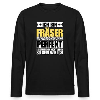 Perfekter Fräser - Männer Premium Bio Langarmshirt - Schwarz - Vorne - Nico (187cm)