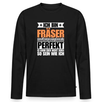 Perfekter Fräser - Männer Premium Bio Langarmshirt - Schwarz - Vorne - Nico (187cm)