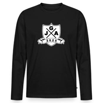 JGA 2025 Wappen - Männer Premium Bio Langarmshirt - Schwarz - Vorne - Nico (187cm)