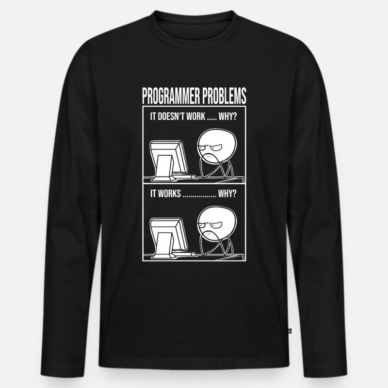 Programming problems funny computer scientist student Men's Premium Organic Long Sleeve Shirt
