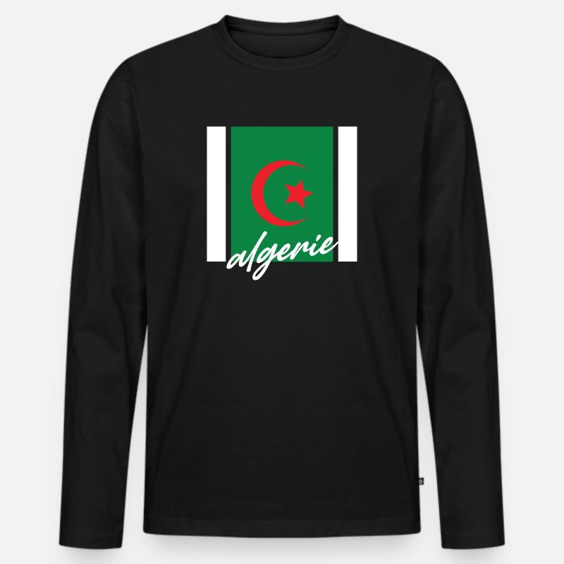 Algerie - Männer Premium Bio Langarmshirt - Schwarz