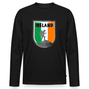 Irland Flagge Vintage Irische Fahne Dublin - Männer Premium Bio Langarmshirt - Schwarz - Vorne - Nico (187cm)