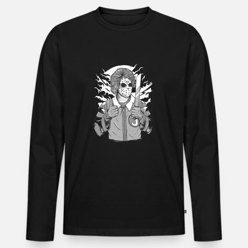 Clown Killer / Halloween (0015) - Männer Premium Bio Langarmshirt - Schwarz