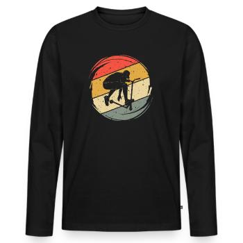 Stunt Scooter Kids Scooter Young Retro - Men's Premium Organic Long Sleeve Shirt - black - Front - Nico (187cm)