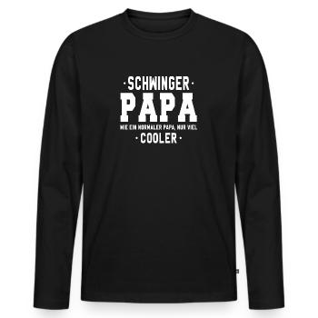Schwinger Papa - Männer Premium Bio Langarmshirt - Schwarz - Vorne - Nico (187cm)