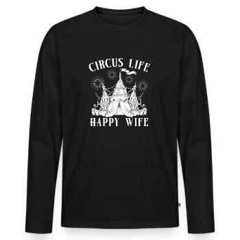 Cirque Graphique Cirque Vie Femme Heureuse Cirque Cadeau - T-shirt manches longues Premium bio Homme - noir - Devant - Nico (187cm)