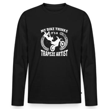Dirtbike Rider My Bike An Artist MX Motocross - Men's Premium Organic Long Sleeve Shirt - black - Front - Nico (187cm)