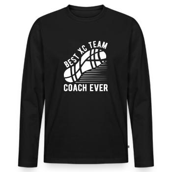 Cross Country Runner Design - XC Coach - Running - Men's Premium Organic Long Sleeve Shirt - black - Front - Nico (187cm)