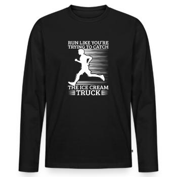 Marathon Runner Trying Catch IceCream Truck - Männer Premium Bio Langarmshirt - Schwarz - Vorne - Nico (187cm)