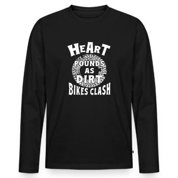 Dirtbike Rider HEart Pounds MX Motocross - Männer Premium Bio Langarmshirt - Schwarz - Vorne - Nico (187cm)