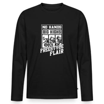 Dirtbike Rider No Hands Big Highs MX Motocross - Männer Premium Bio Langarmshirt - Schwarz - Vorne - Nico (187cm)