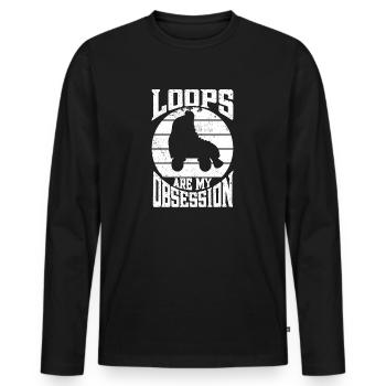 Roller Skating Loops Are My Obsession Gifts - Männer Premium Bio Langarmshirt - Schwarz - Vorne - Nico (187cm)