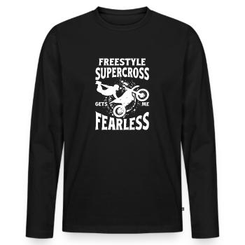 Dirtbike Rider Gets Me Fearless MX Motocross - Men's Premium Organic Long Sleeve Shirt - black - Front - Nico (187cm)