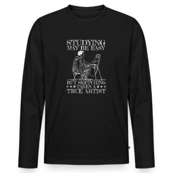 Funny Art Painter Sketching Takes A True Artist - Männer Premium Bio Langarmshirt - Schwarz - Vorne - Nico (187cm)