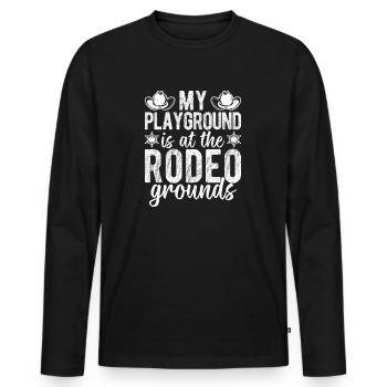 Rodeo Horse Riding My Playground Rodeo Grounds - Men's Premium Organic Long Sleeve Shirt - black - Front - Nico (187cm)