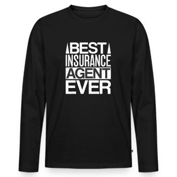 Costume d’agent d’assurance Meilleur de tous les temps Medicare - T-shirt manches longues Premium bio Homme - noir - Devant - Nico (187cm)
