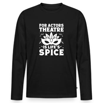 Theater Is Life ́s Spice Actor Gift Idea - Men's Premium Organic Long Sleeve Shirt - black - Front - Nico (187cm)