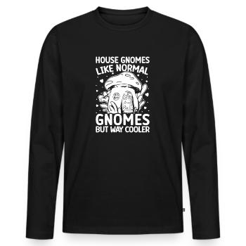 Gnome Costume Hommes Maison Comme D’habitude Mais Beaucoup Plus Cool - T-shirt manches longues Premium bio Homme - noir - Devant - Nico (187cm)