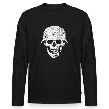 Skull helmet / Skull beads - Men's Premium Organic Long Sleeve Shirt - black - Front - Nico (187cm)