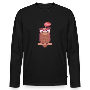 Englischlehrer Englischlehrerin Grammatik Eule - Männer Premium Bio Langarmshirt - Schwarz - Vorne - Nico (187cm)