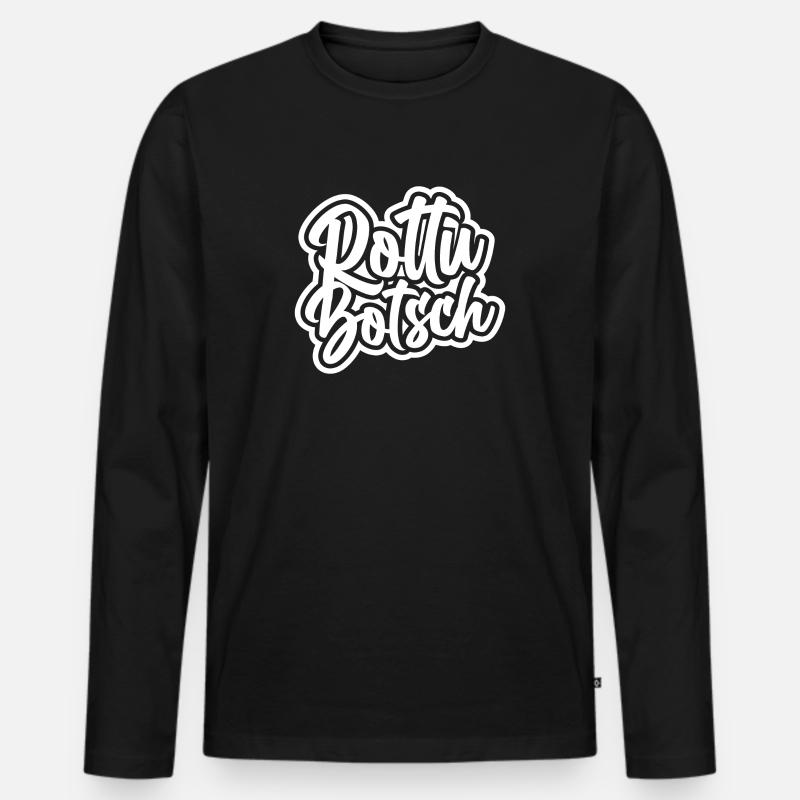 ROTTU BOTSCH - Männer Premium Bio Langarmshirt - Schwarz