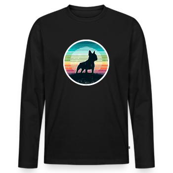 French Bulldog - Men's Premium Organic Long Sleeve Shirt - black - Front - Nico (187cm)